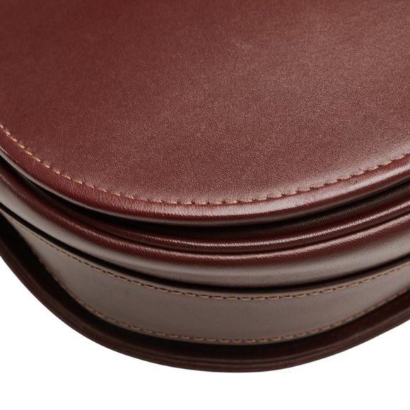 Cartier Must Line Crossbody Shoulder Bag Wine Red Bordeaux Leather Women's - Picture 4 of 10